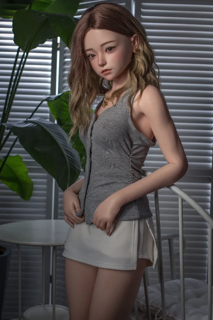 149cm (4ft11) B-Cup realistic skin texture Silicone Sex Doll Una, ROS Head #125b